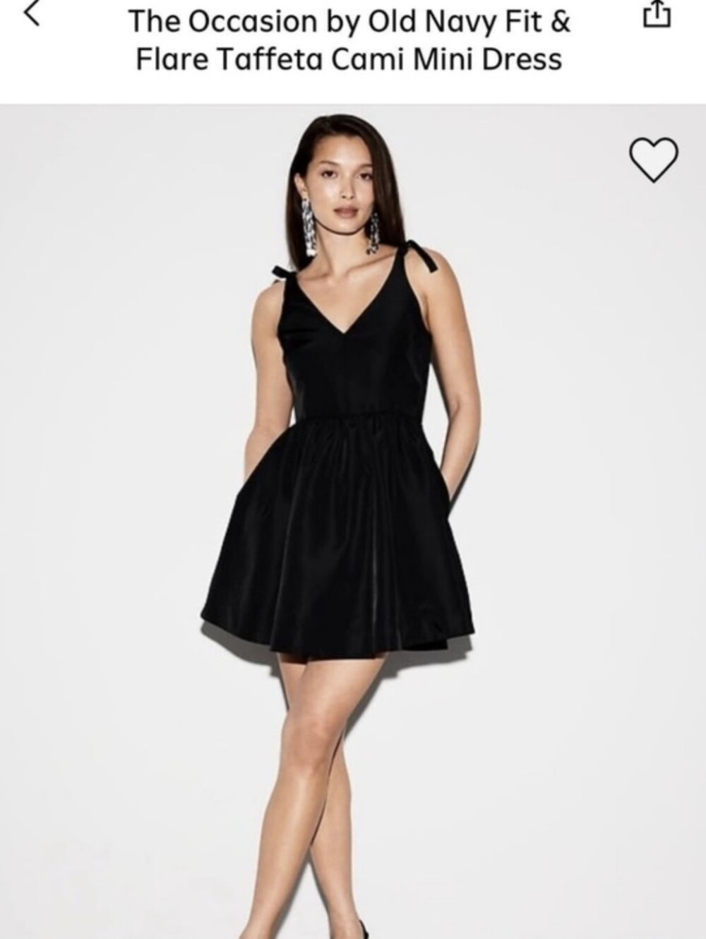 The Occasion By Old Navy Black Fit & FlareTafetta Mini Dress